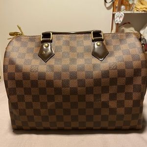 Speedy 30 bandouliere damier ebene .